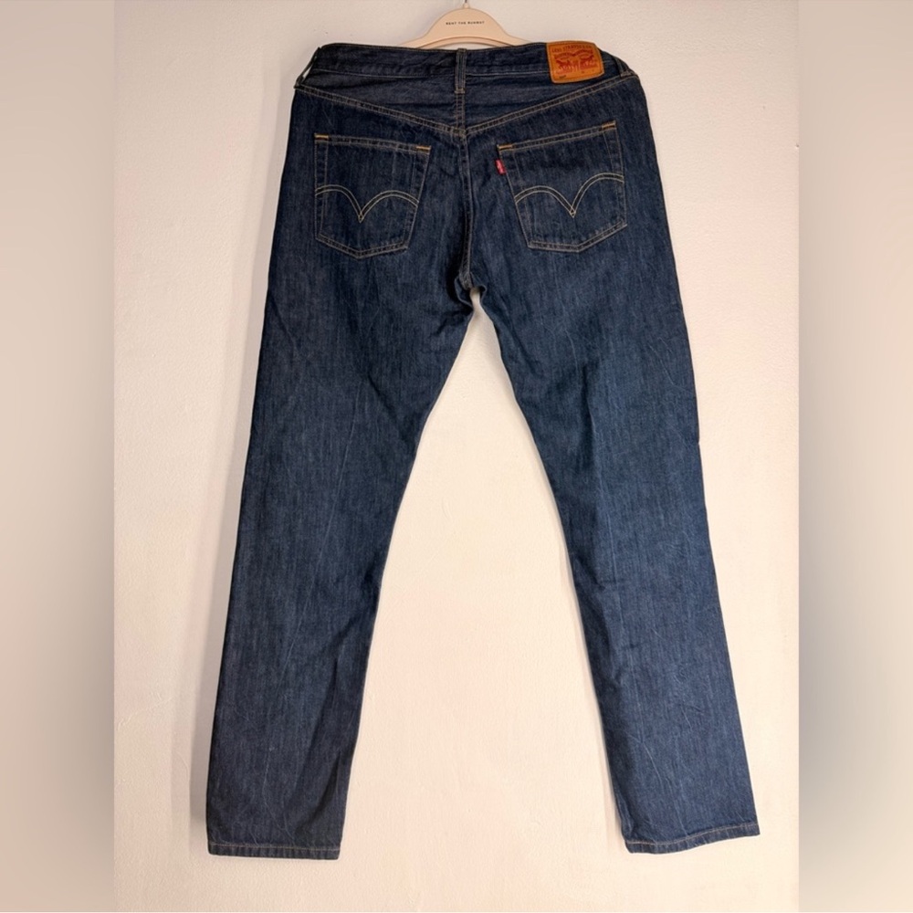 Classic Blue Denim Jeans with Button Fly Closure, Durable and Timeless